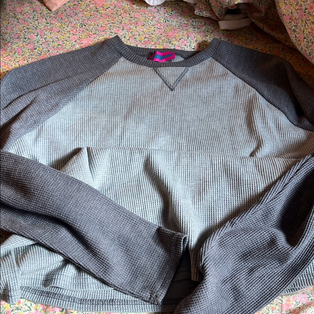 Edikted Charcoal and Light Gray Crewneck Sweater